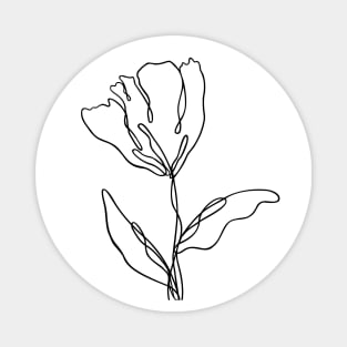 Wildflower Line Art | Floral Botanical Minimalist Lineart Magnet